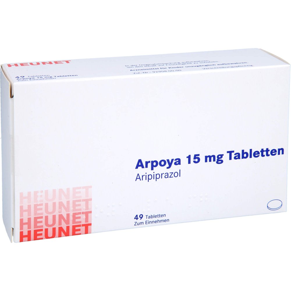 Das Produktfoto zeigt Arpoya 15 Mg Tabletten Heunet (49 stk) PZN 13876952