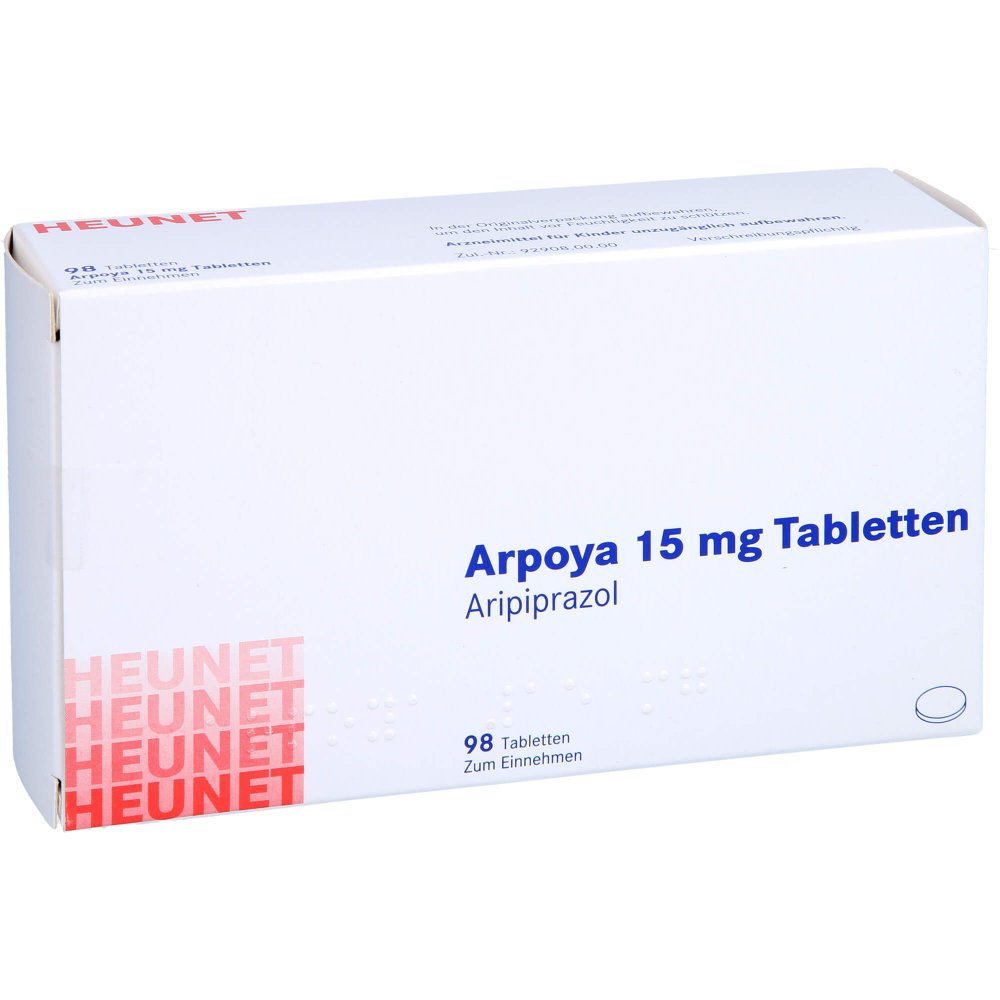 Das Produktfoto zeigt Arpoya 15 Mg Tabletten Heunet (98 stk) PZN 13876981