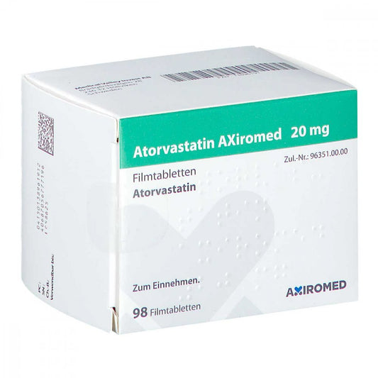 Atorvastatin Axiromed 20 Mg Filmtabletten (98 stk)