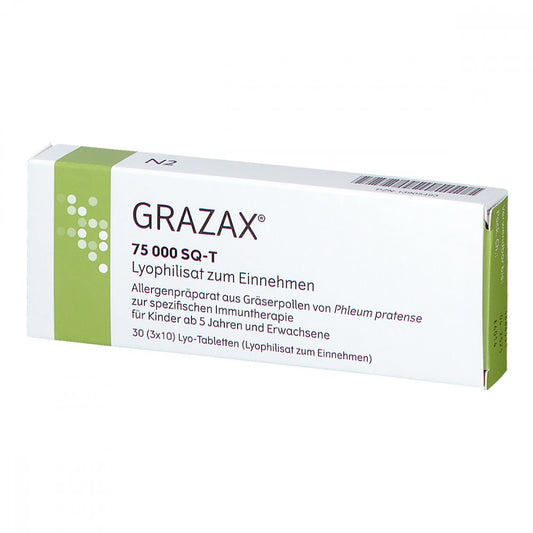 Grazax 75.000 Sq-T Lyo-Tab.Lyophilisat Z.Einnehmen (30 stk)