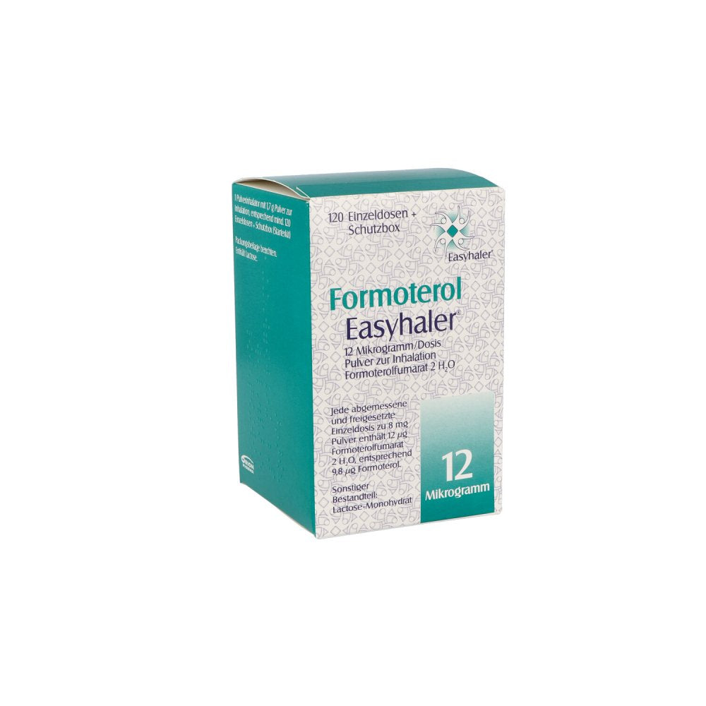 Das Produktfoto zeigt Formoterol Easyhaler 12 Μg/Dosis P.Z.Inh.120 Ed Pc (1 stk) PZN 13914670