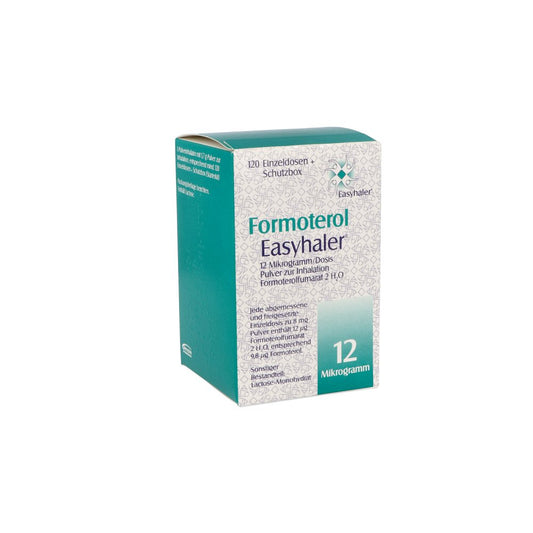 Das Produktfoto zeigt Formoterol Easyhaler 12 Μg/Dosis P.Z.Inh.120 Ed Pc (1 stk) PZN 13914670