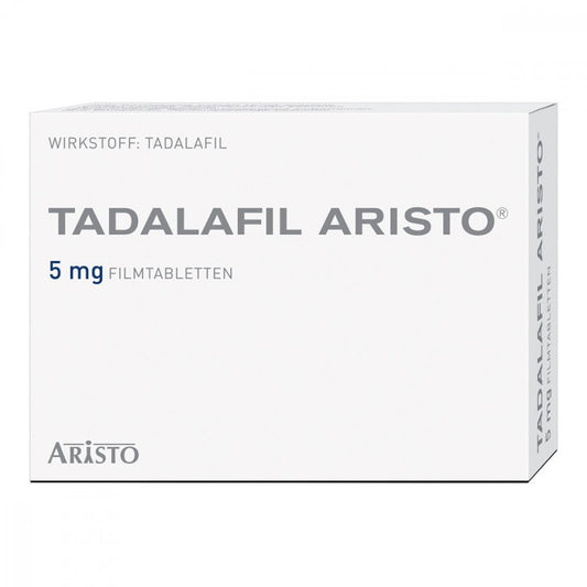 Das Produktfoto zeigt Tadalafil Aristo 5 Mg Filmtabletten (14 stk) PZN 13924013