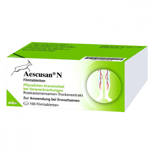 Das Produktfoto zeigt Aescusan N Filmtabletten (100 stk) PZN 13964455