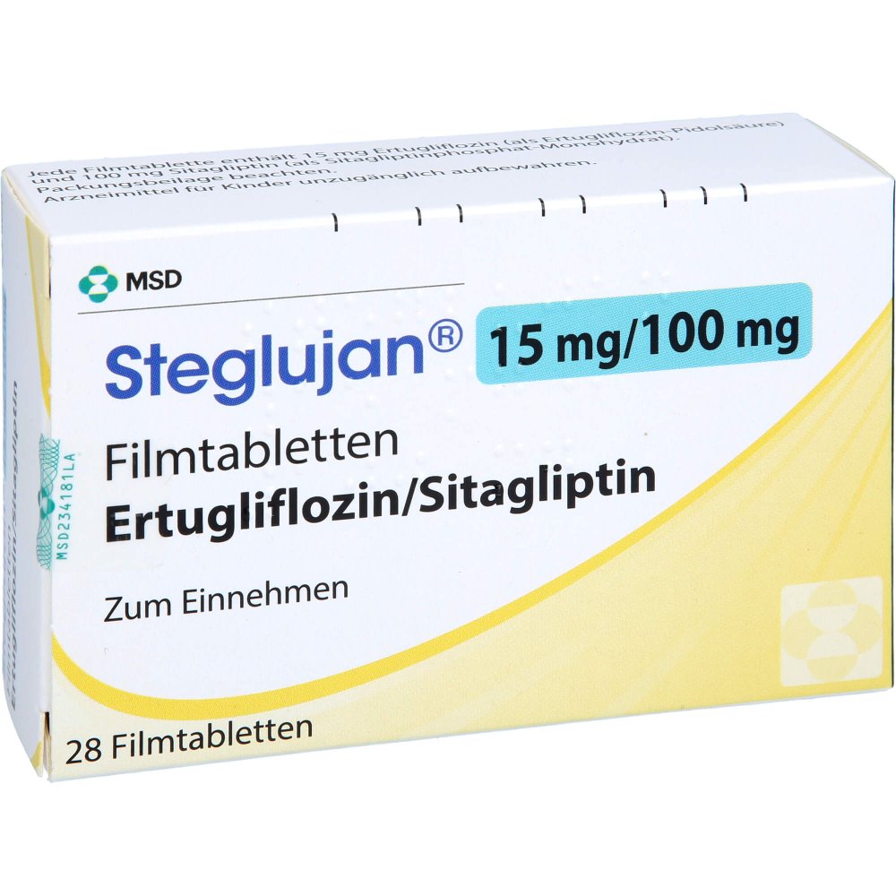 Das Produktfoto zeigt Steglujan 15 Mg/100 Mg Filmtabletten (28 stk) PZN 13965992