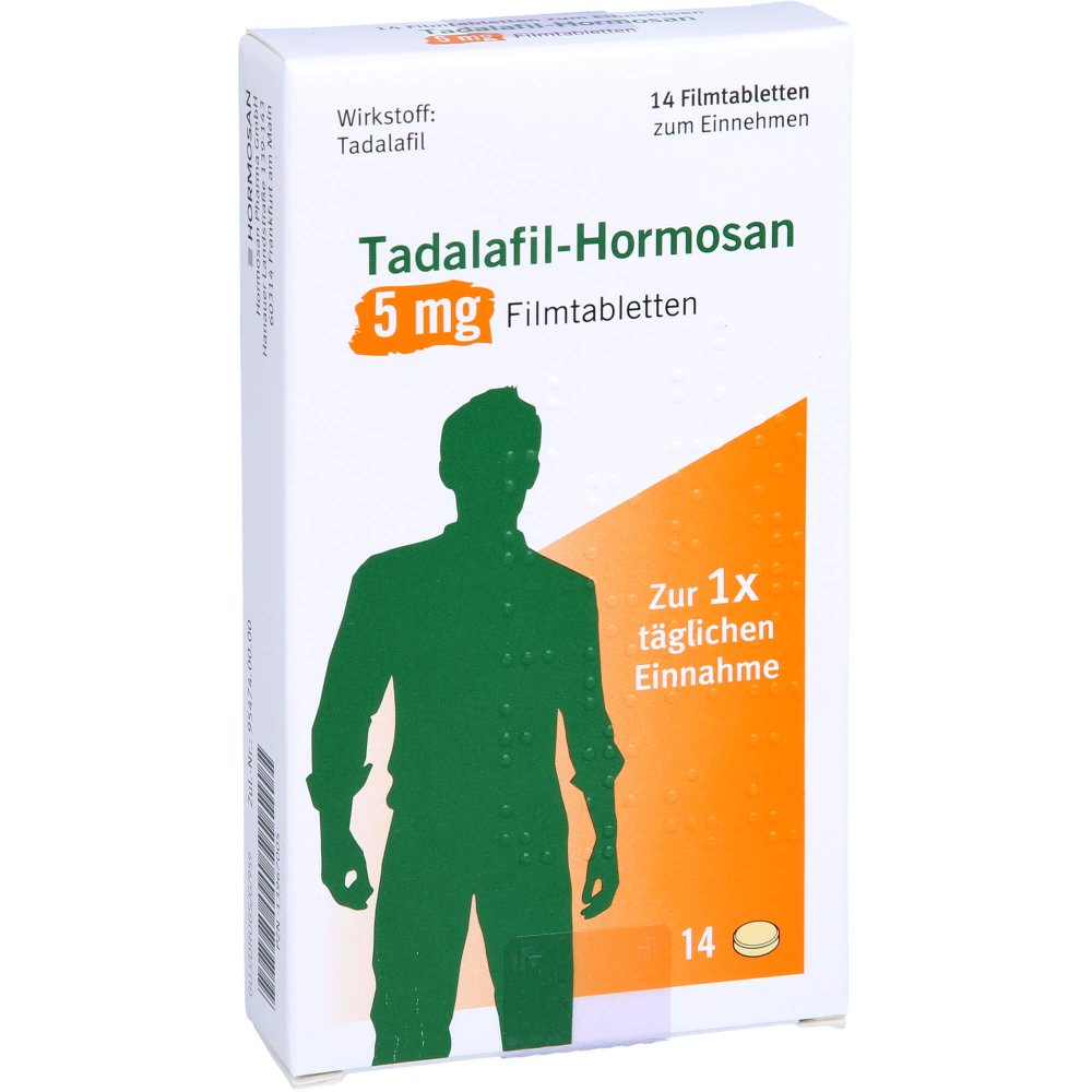 Das Produktfoto zeigt Tadalafil-Hormosan 5 Mg Filmtabletten (14 stk) PZN 13967005