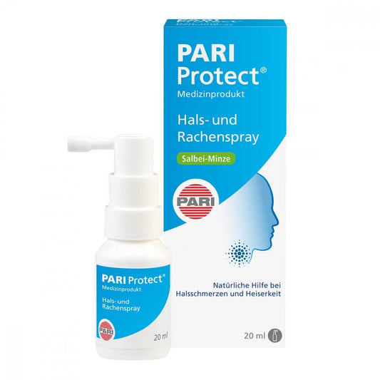 Das Produktfoto zeigt Pari Protect Hals- Und Rachenspray (20 ml) PZN 13971018