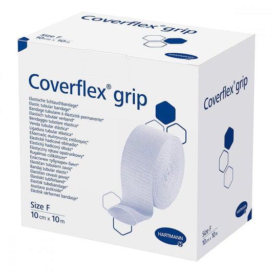 Das Produktfoto zeigt Coverflex Grip Schlauchband.Elast.F 10 Cmx10 M (1 stk) PZN 13971372