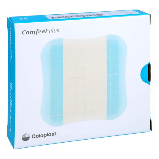 Das Produktfoto zeigt Comfeel Plus Flexib.Hydrokoll.Verb.10x10 Cm (10 stk) PZN 13975430