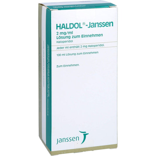 Das Produktfoto zeigt Haldol Janssen 2 Mg/Ml Lösung Zum Einnehmen (100 ml) PZN 14005478