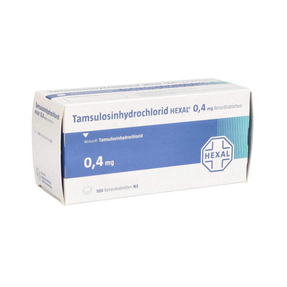Das Produktfoto zeigt Tamsulosinhydrochlorid Hexal 0,4 Mg Retardtabl. (100 stk) PZN 14018067