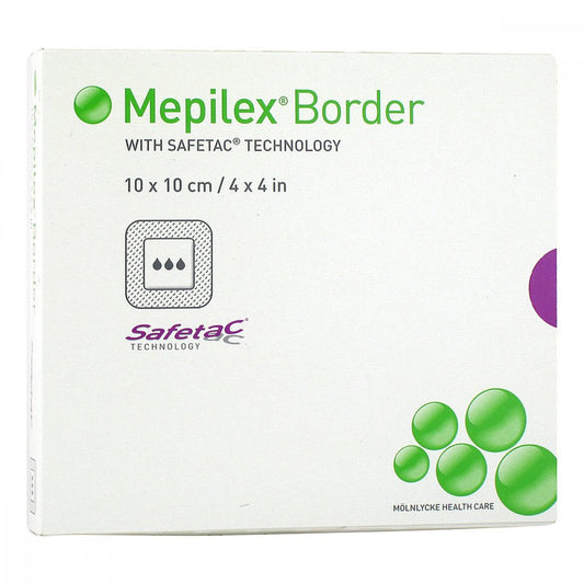 Das Produktfoto zeigt Mepilex Border Schaumverband 10x10 Cm (5 stk) PZN 14018529
