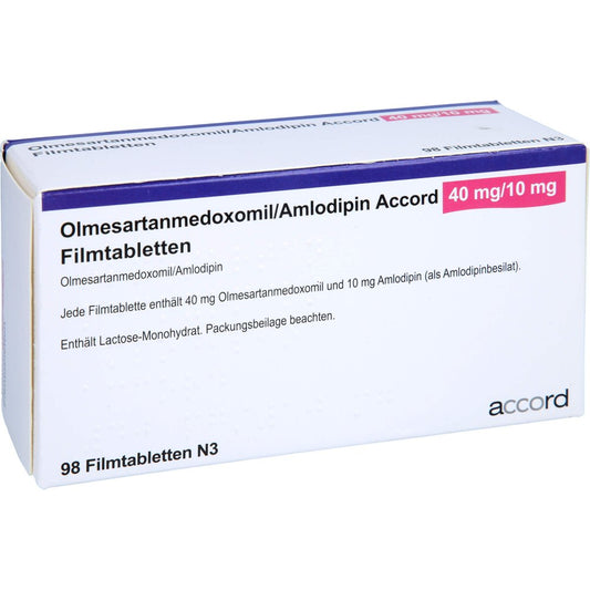 Olmesartanmedoxomil/Amlodipin Accord 40 Mg/10 Mg (98 stk)