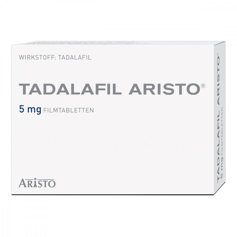 Das Produktfoto zeigt Tadalafil Aristo 5 Mg Filmtabletten (50 stk) PZN 14022726