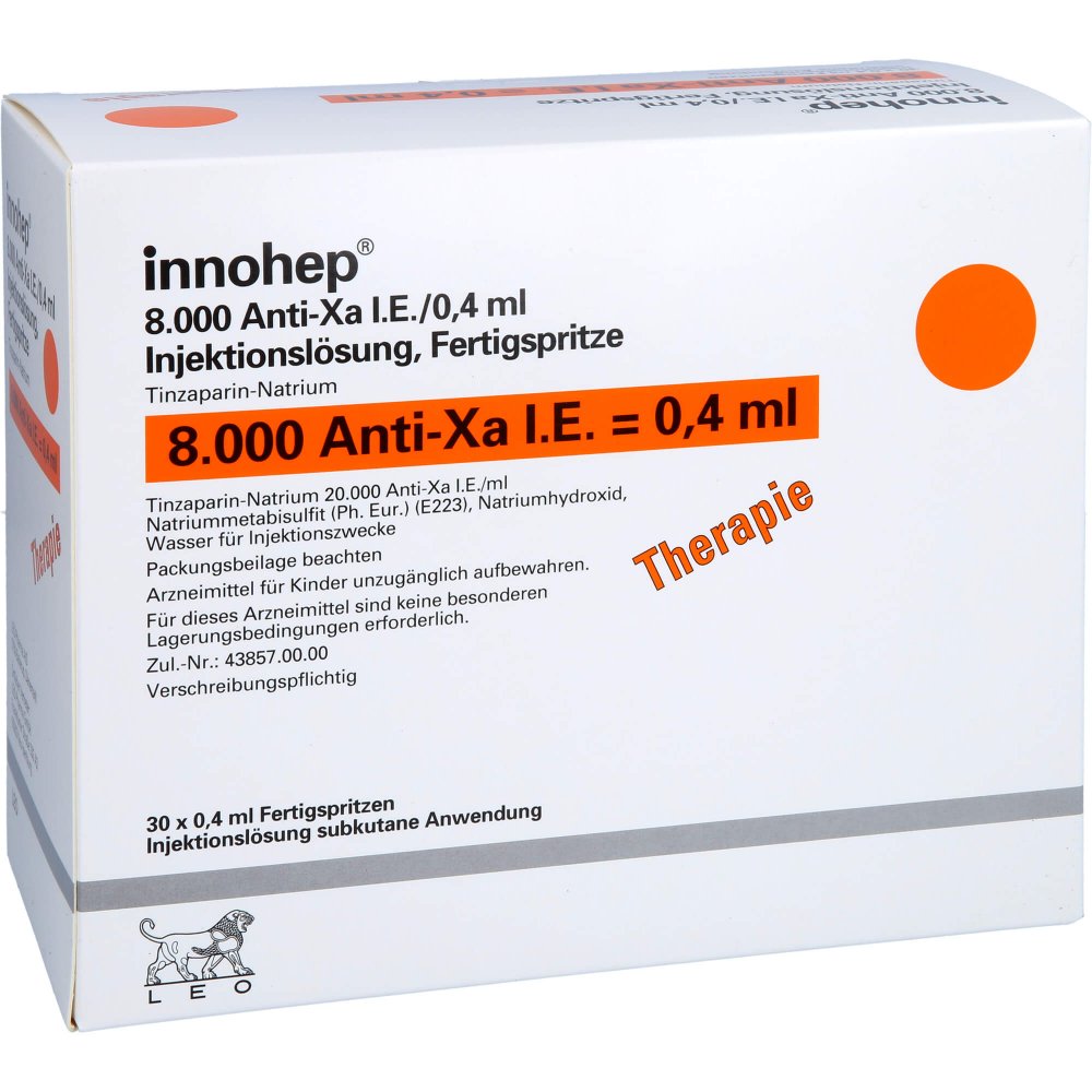 Innohep 8.000 Anti-Xa I.E./0,4ml Inj.-Lsg.I.E.Fs (30 stk)
