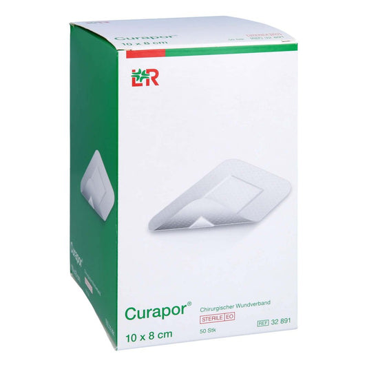 Das Produktfoto zeigt Curapor Wundverband Steril Chirurgisch 8x10 Cm (50 stk) PZN 14029591