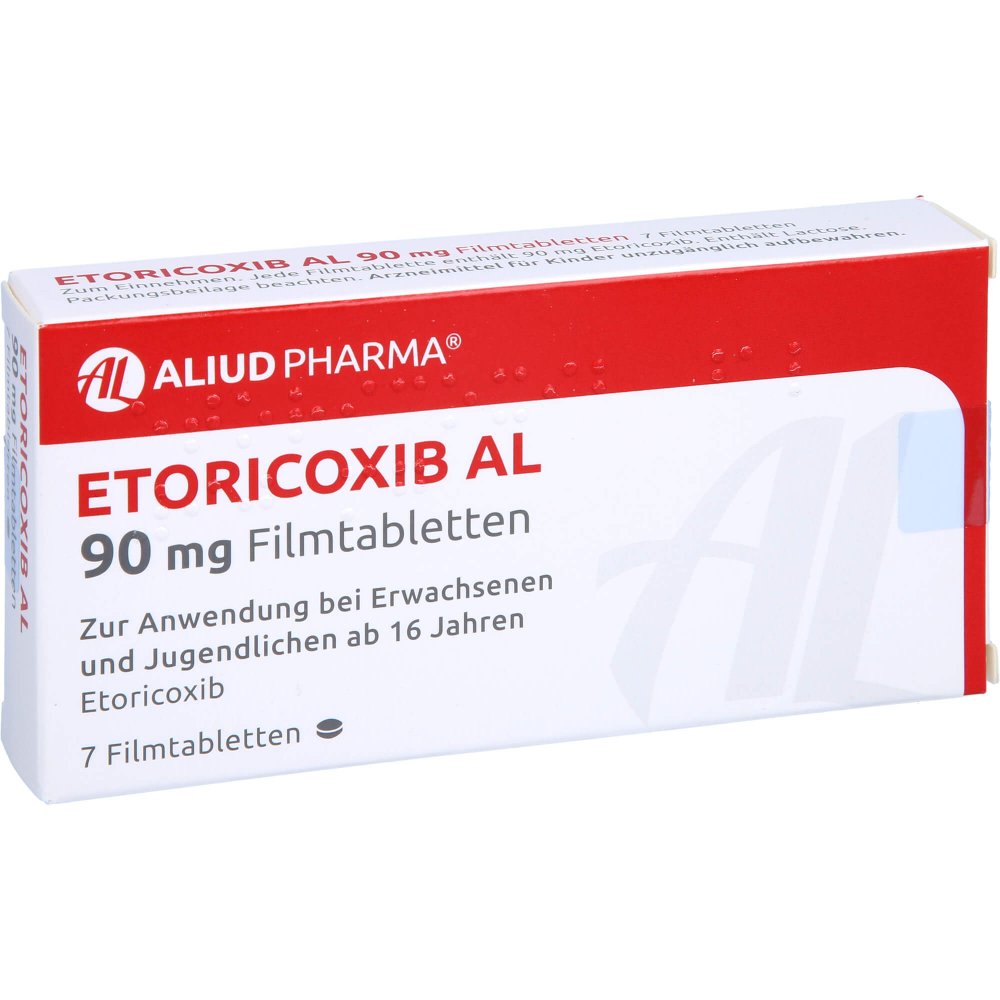 Das Produktfoto zeigt Etoricoxib Al 90 Mg Filmtabletten (7 stk) PZN 14036562