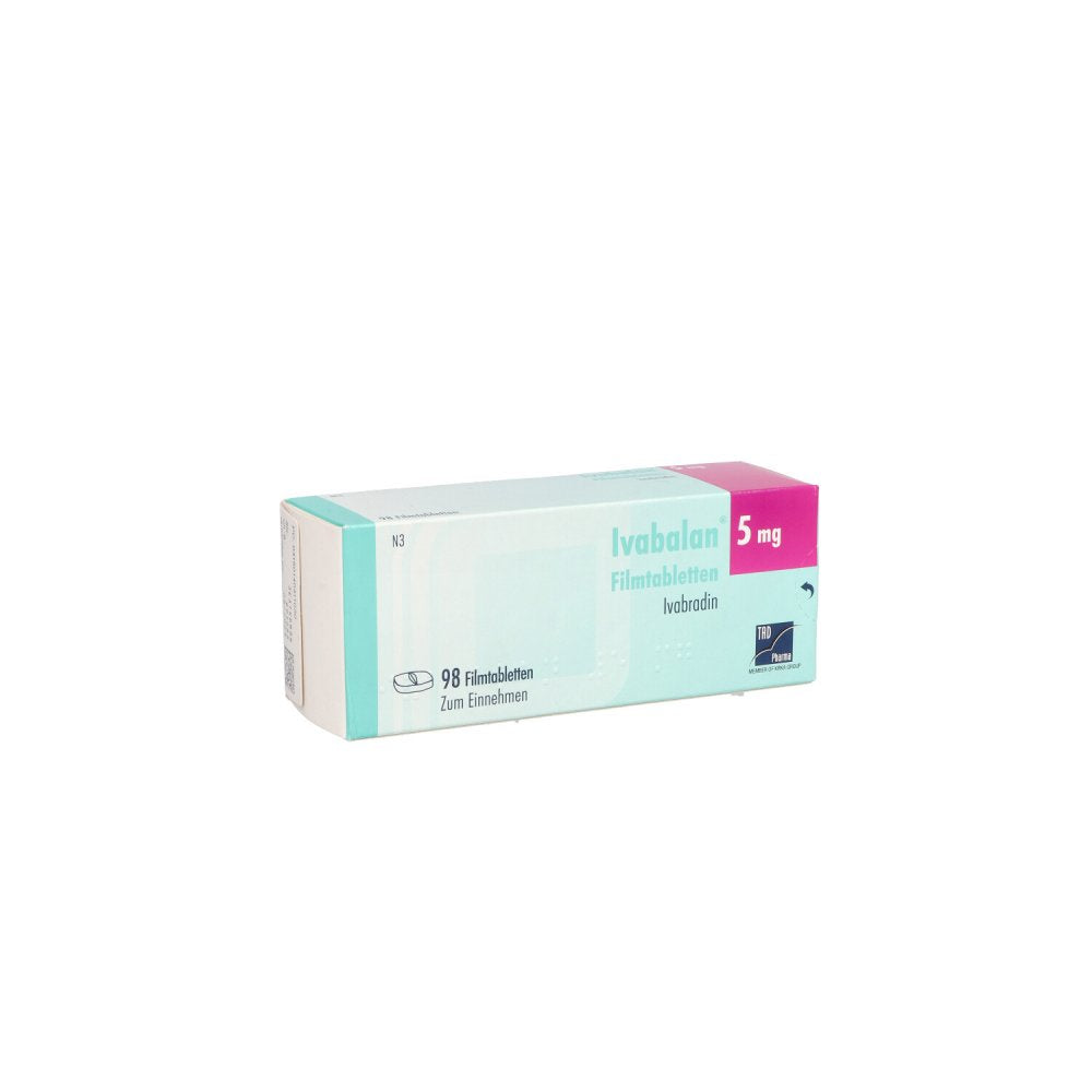 Das Produktfoto zeigt Ivabalan 5 Mg Filmtabletten (98 stk) PZN 14041103
