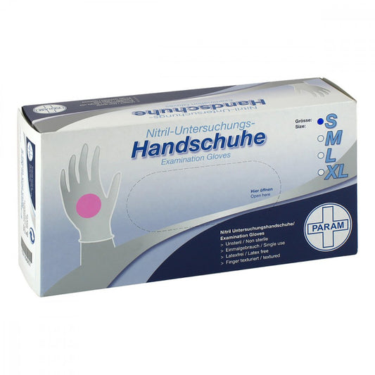 Das Produktfoto zeigt Handschuhe Einmal Nitril S Rosa Pink (100 stk) PZN 14046431
