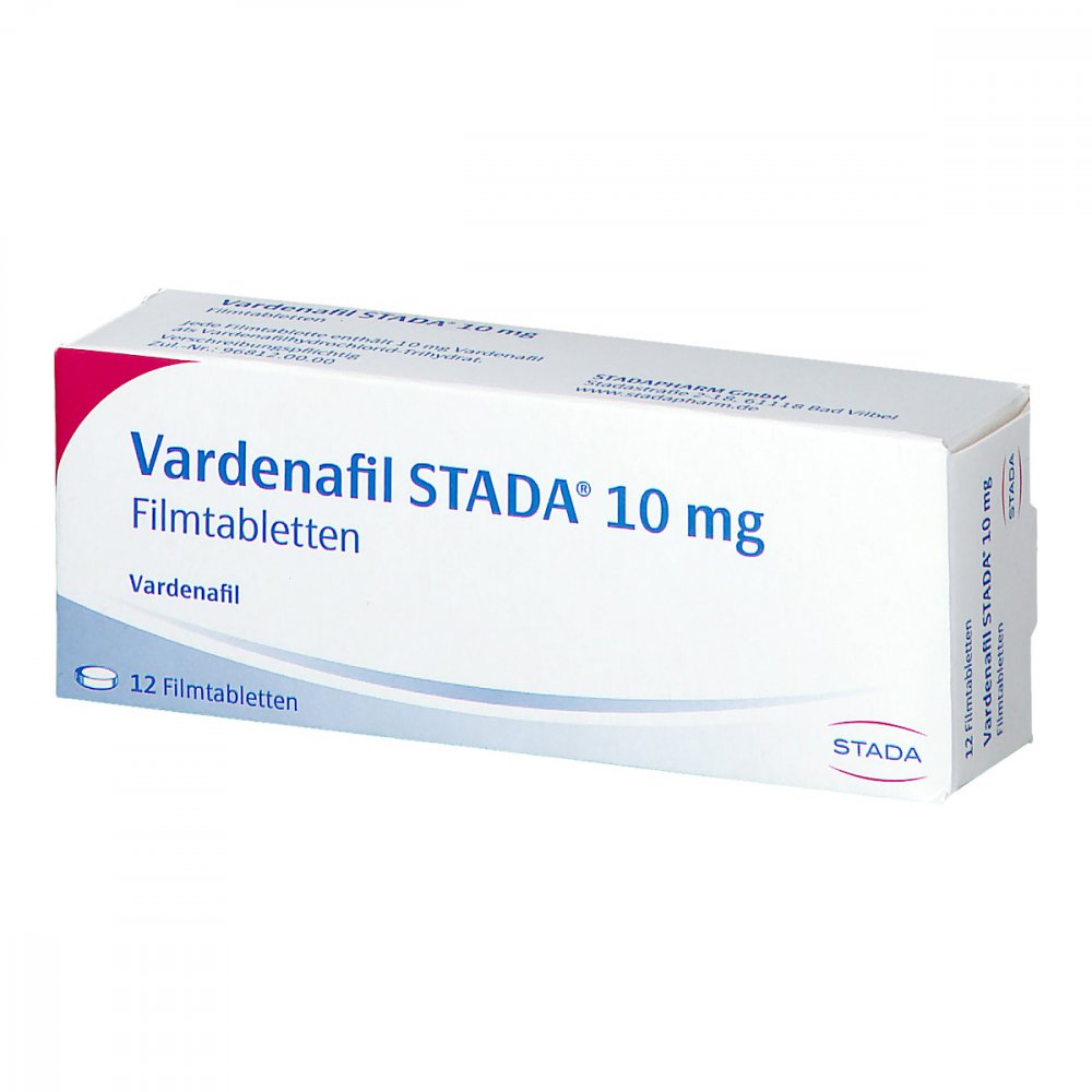Das Produktfoto zeigt Vardenafil Stada 10 Mg Filmtabletten (12 stk) PZN 14053678