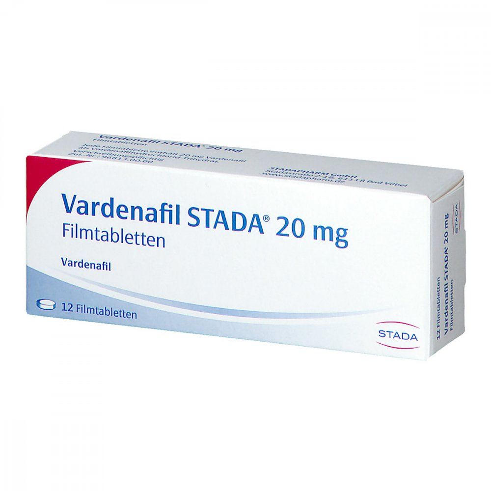 Das Produktfoto zeigt Vardenafil Stada 20 Mg Filmtabletten (12 stk) PZN 14053744