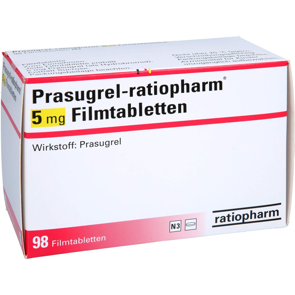 Prasugrel-Ratiopharm 5 Mg Filmtabletten (98 stk)