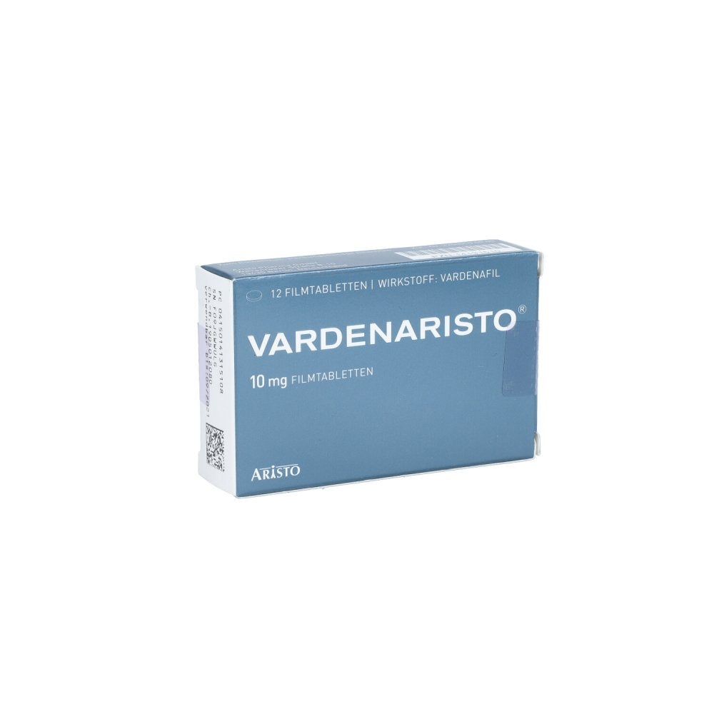 Das Produktfoto zeigt Vardenaristo 10 Mg Filmtabletten (12 stk) PZN 14131510