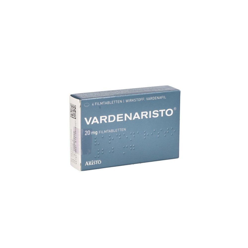 Das Produktfoto zeigt Vardenaristo 20 Mg Filmtabletten (4 stk) PZN 14131556