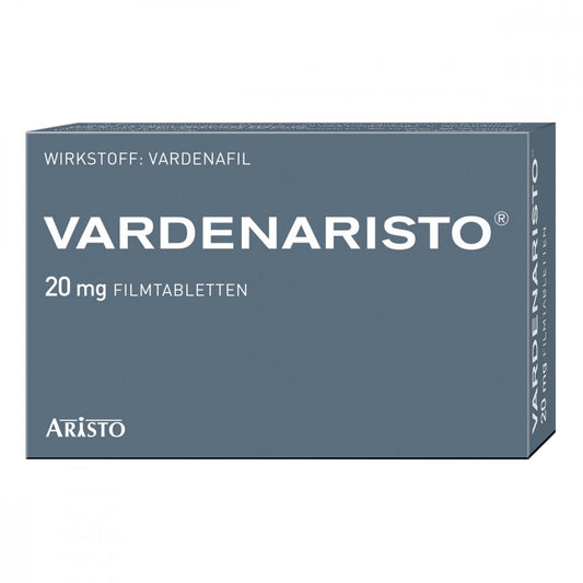 Das Produktfoto zeigt Vardenaristo 20 Mg Filmtabletten (20 stk) PZN 14131591