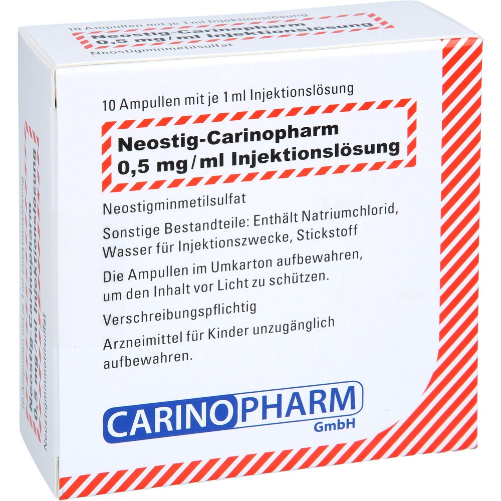 Das Produktfoto zeigt Neostig-Carinopharm 0,5 Mg/Ml Injektionslösung (10 stk) PZN 14132076