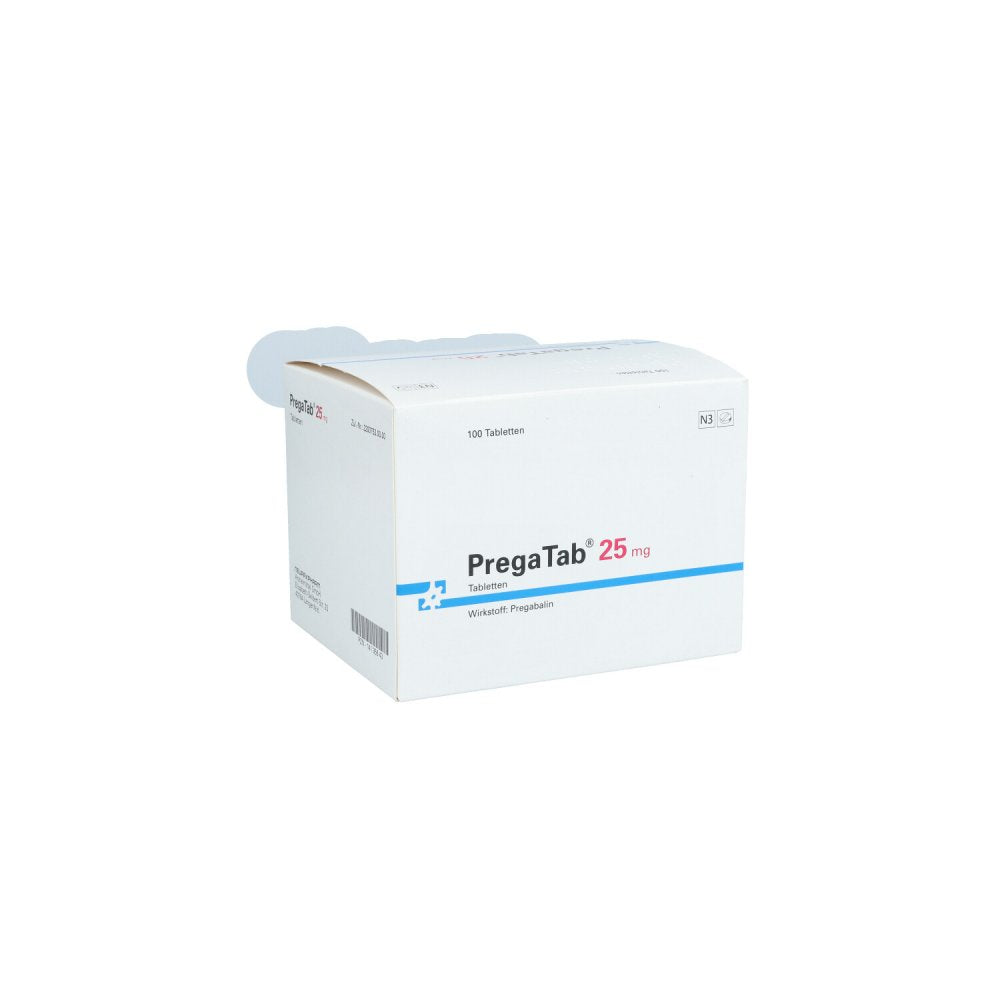 Das Produktfoto zeigt Pregatab 25 Mg Tabletten (100 stk) PZN 14135643