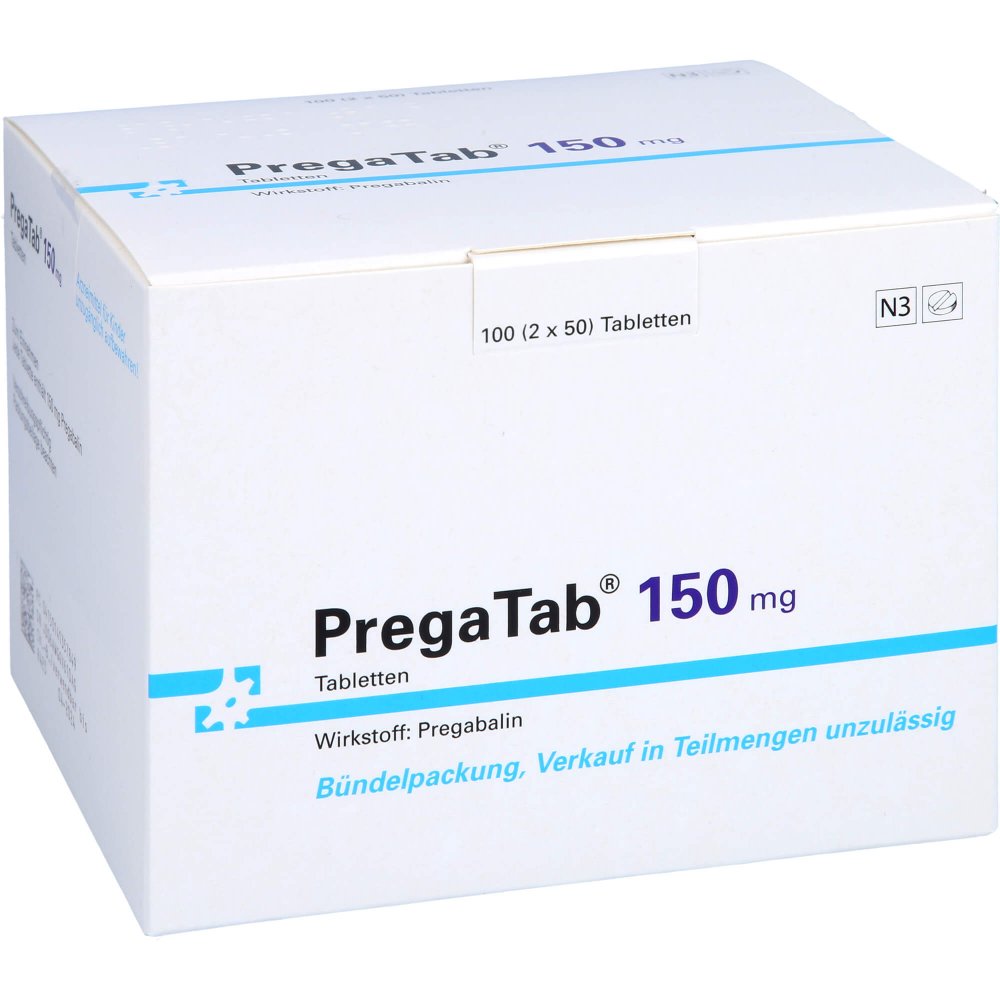 Das Produktfoto zeigt Pregatab 150 Mg Tabletten (100 stk) PZN 14135784