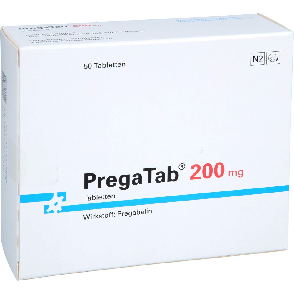 Das Produktfoto zeigt Pregatab 200 Mg Tabletten (50 stk) PZN 14135809