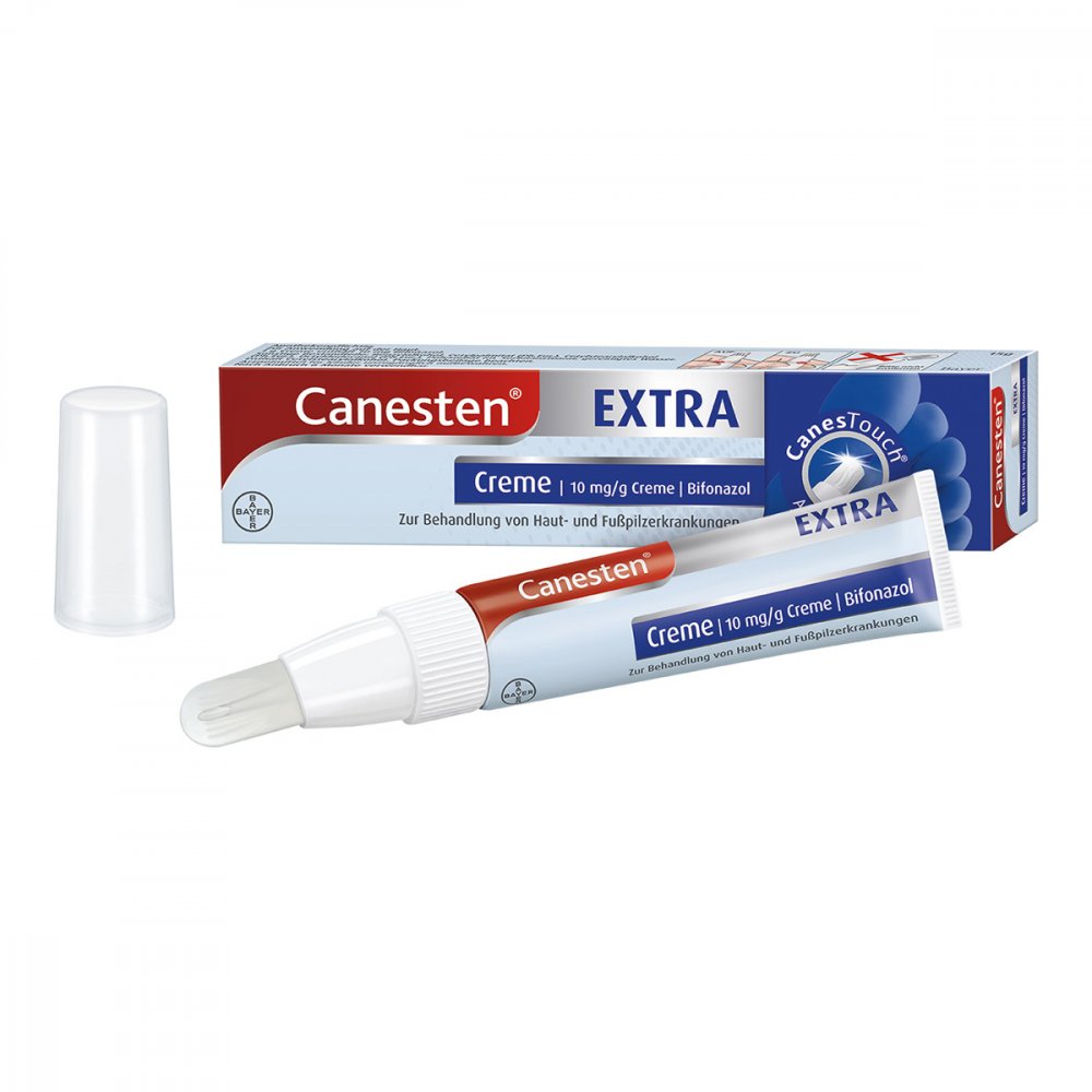 Das Produktfoto zeigt Canesten Extra Creme 10 Mg/G M.Canestouch Applik. (15 g) PZN 14160865