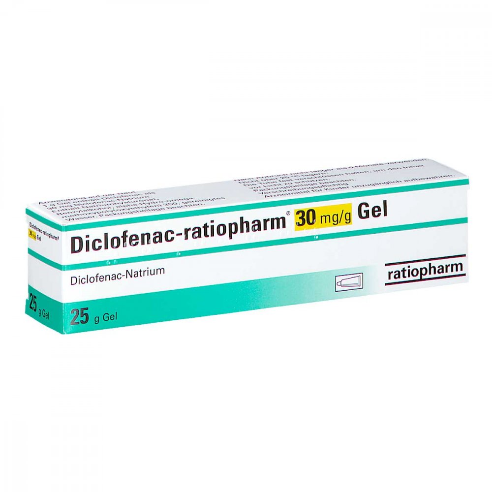 Das Produktfoto zeigt Diclofenac-Ratiopharm 30 Mg/G Gel (25 g) PZN 14164797