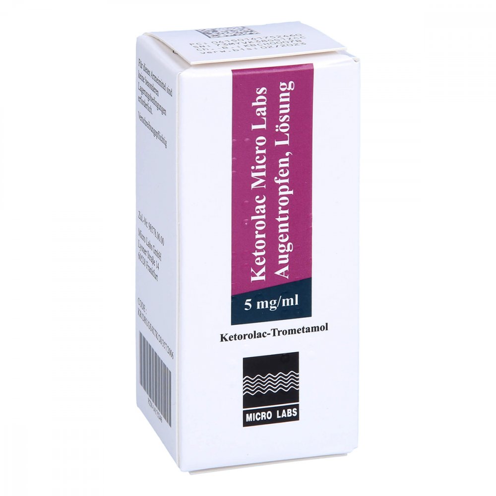 Das Produktfoto zeigt Ketorolac Micro Labs 5 Mg/Ml Augentropfen Lösung (1X5 ml) PZN 14175246