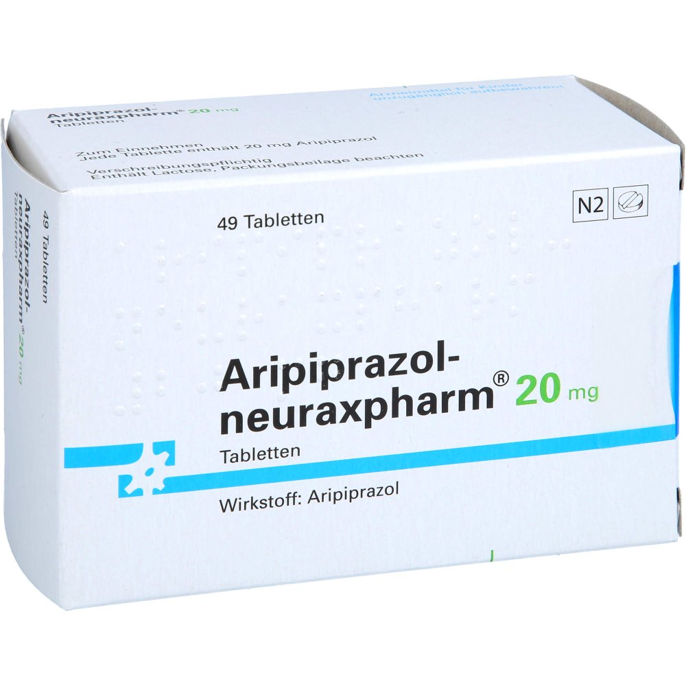 Das Produktfoto zeigt Aripiprazol-Neuraxpharm 20 Mg Tabletten (49 stk) PZN 14176872