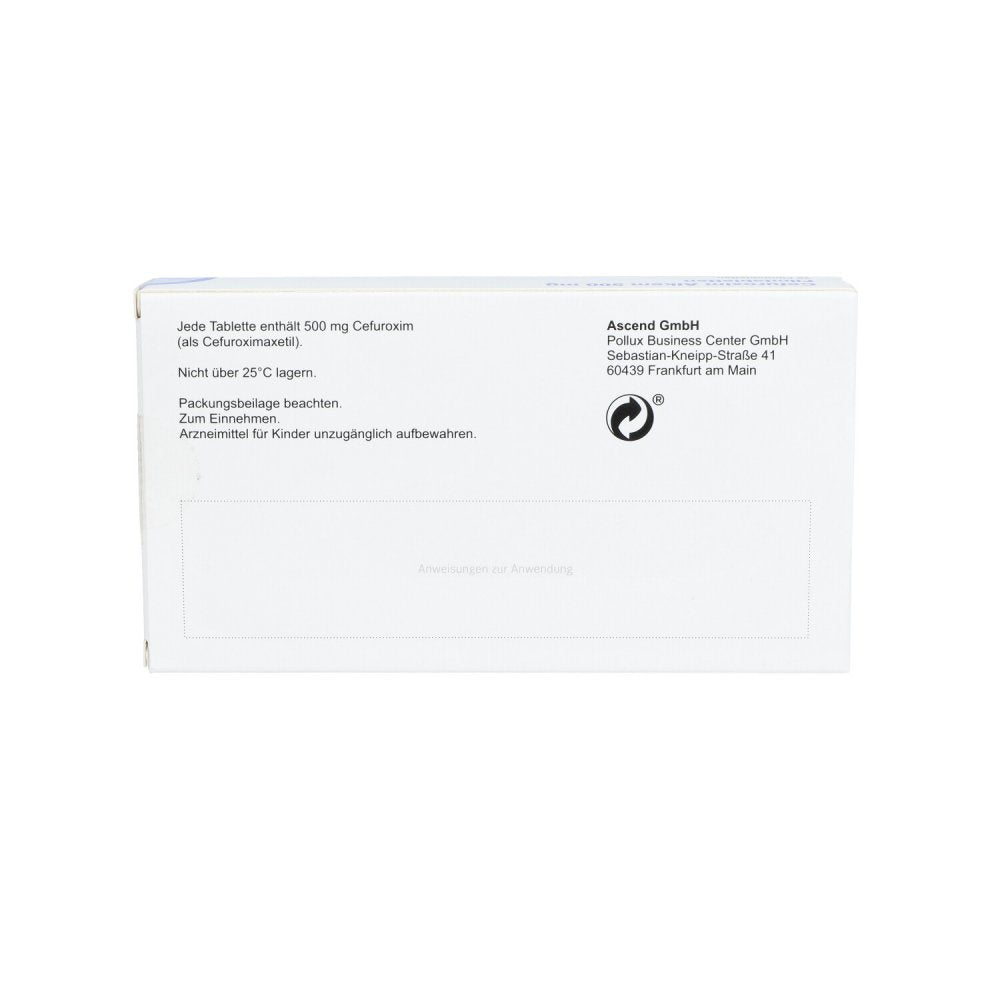 Das Produktfoto zeigt Cefuroxim Alkem 500 Mg Filmtabletten (20 stk) PZN 14184742