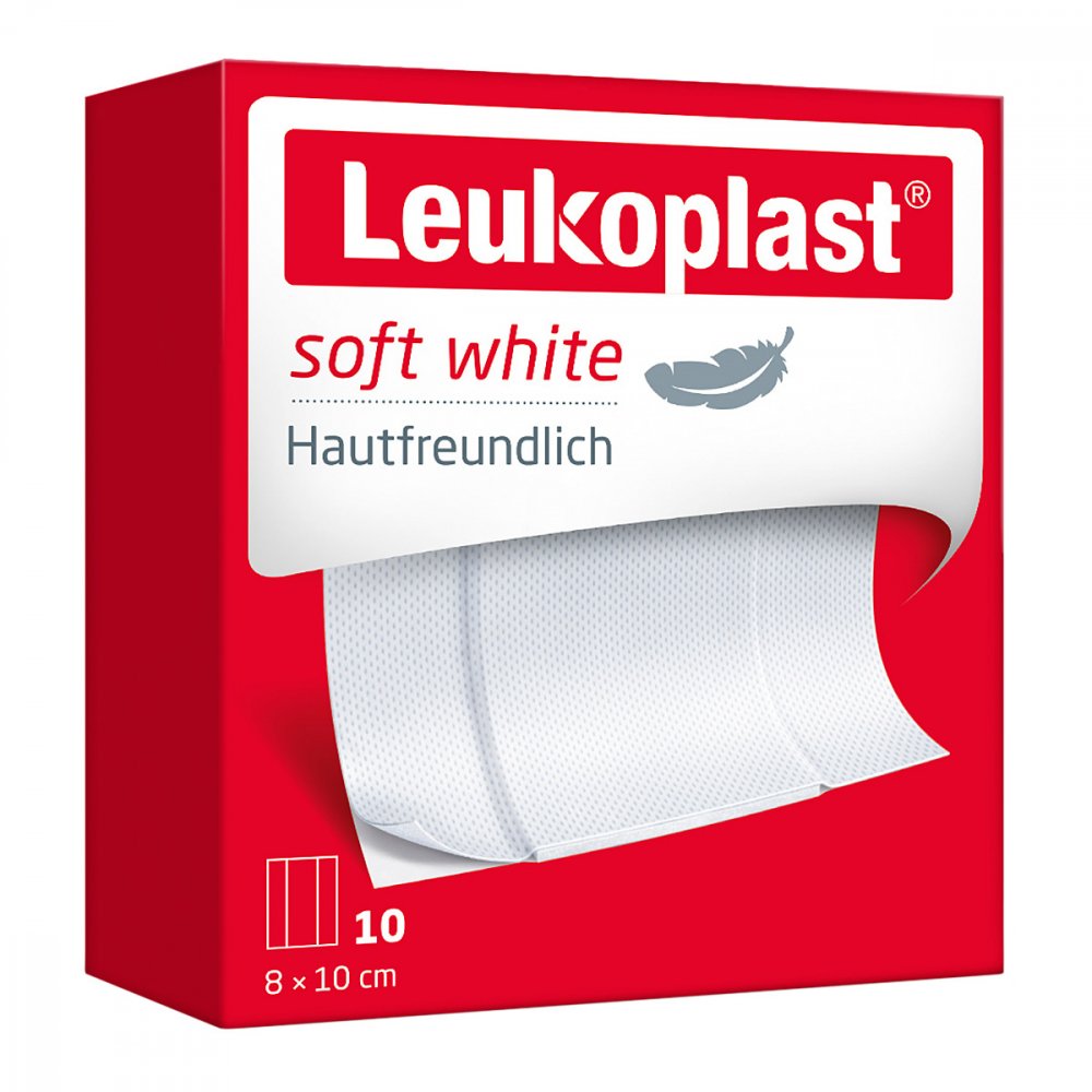 Leukoplast Soft White Pflaster 8x10 Cm (10 stk)