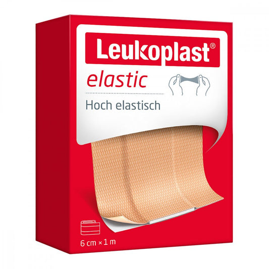 Das Produktfoto zeigt Leukoplast Elastic Pflaster 6 Cmx1 M (1 stk) PZN 14219802