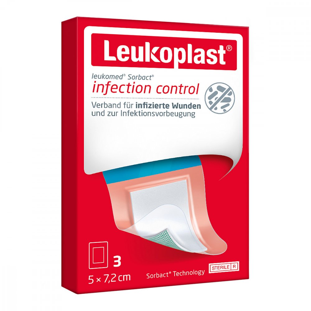 Leukoplast Leukomed Sorbact Steril 5x7,2 Cm (3 stk)
