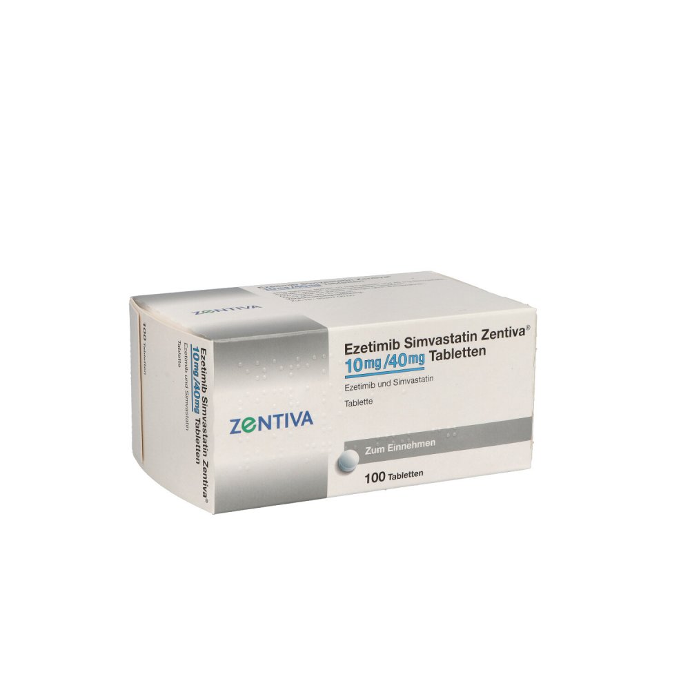 Ezetimib Simvastatin Zentiva 10 Mg/40 Mg Tabletten (100 stk)