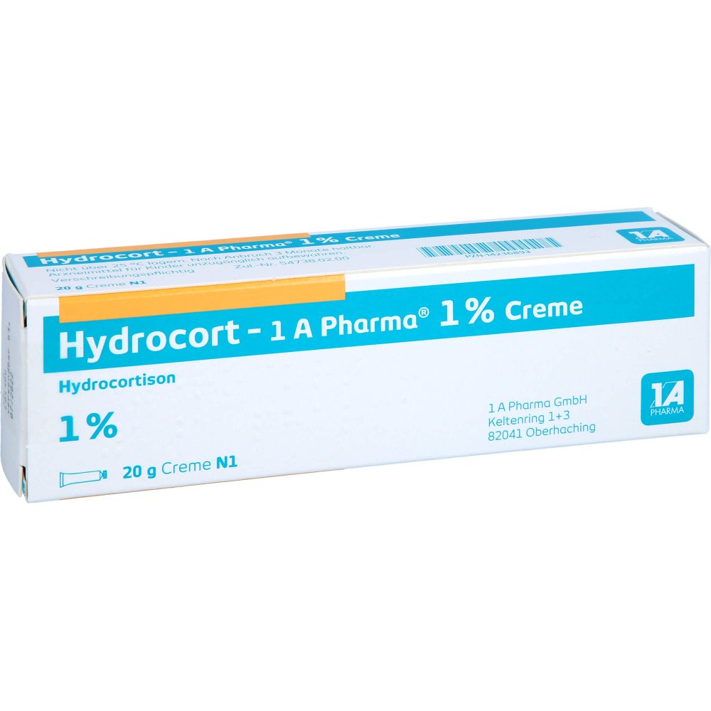 Das Produktfoto zeigt Hydrocort-1a Pharma 1% Creme (20 g) PZN 14236893