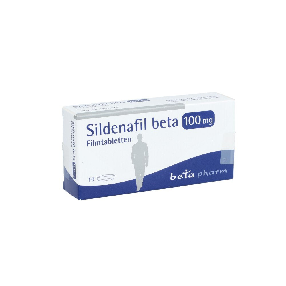 Das Produktfoto zeigt Sildenafil Beta 100 Mg Filmtabletten (10 stk) PZN 14243031