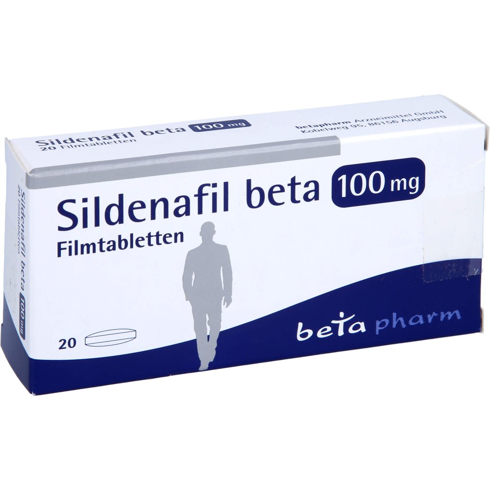 Das Produktfoto zeigt Sildenafil Beta 100 Mg Filmtabletten (20 stk) PZN 14243054