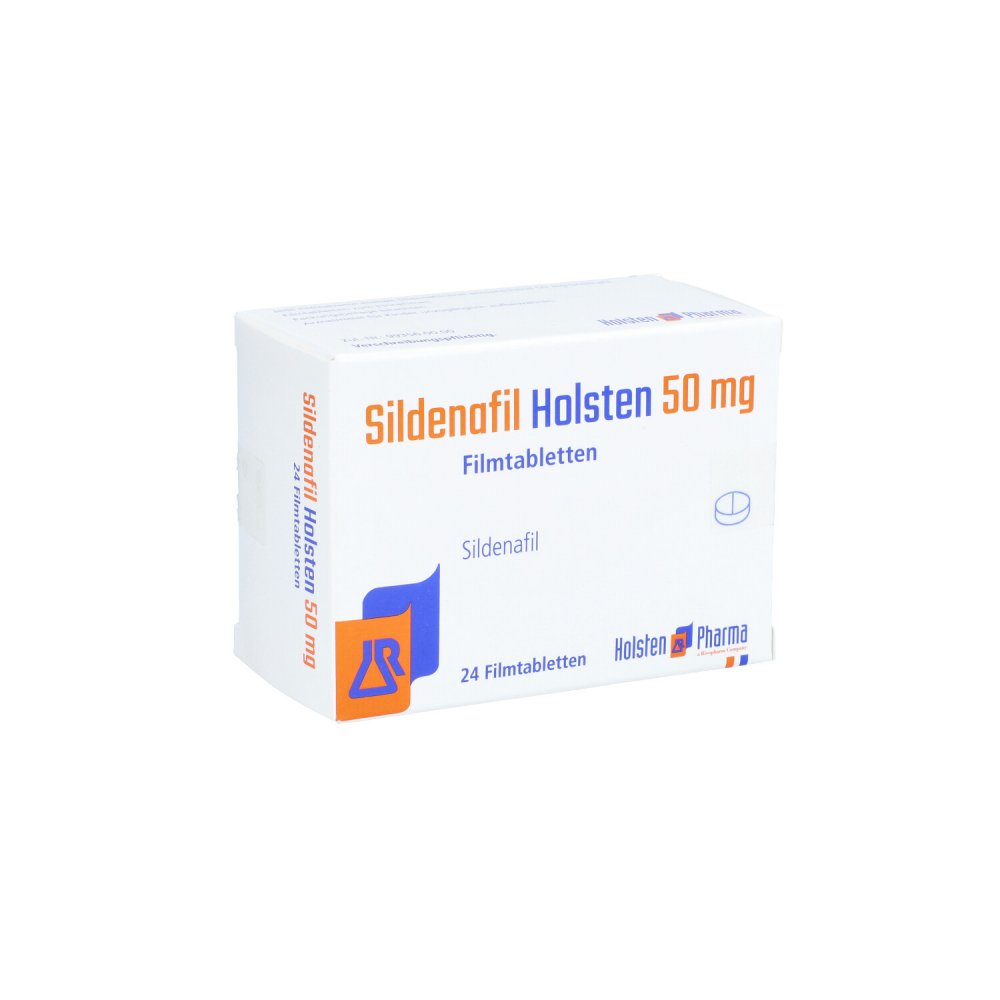 Das Produktfoto zeigt Sildenafil Holsten 50 Mg Filmtabletten (24 stk) PZN 14265794