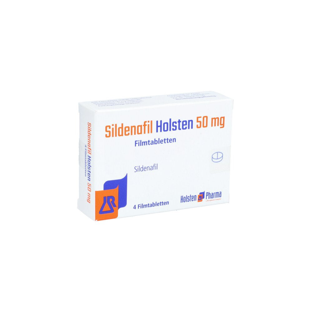 Das Produktfoto zeigt Sildenafil Holsten 50 Mg Filmtabletten (4 stk) PZN 14265825