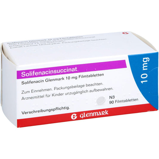 Das Produktfoto zeigt Solifenacin Glenmark 10 Mg Filmtabletten (90 stk) PZN 14266084
