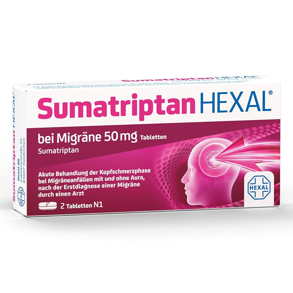 Sumatriptan Hexal Bei Migräne 50 Mg Tabletten (2 stk)