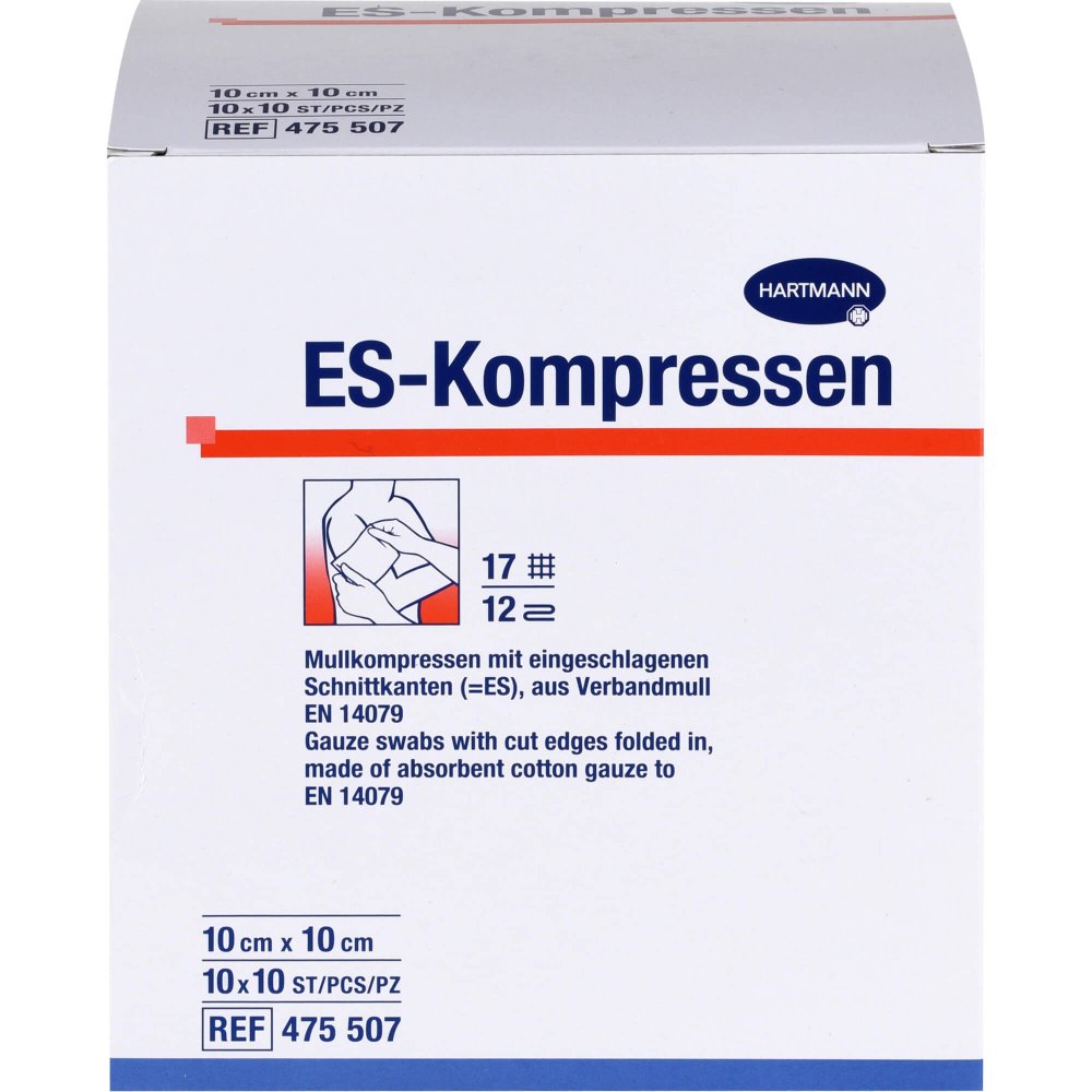 Das Produktfoto zeigt Es-Kompressen Steril 10x10 Cm Großpackung (10X10 stk) PZN 14289719